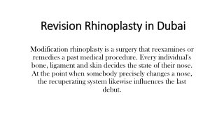 Revision Rhinoplasty in Dubai