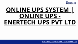 Online UPS System  - Enertech