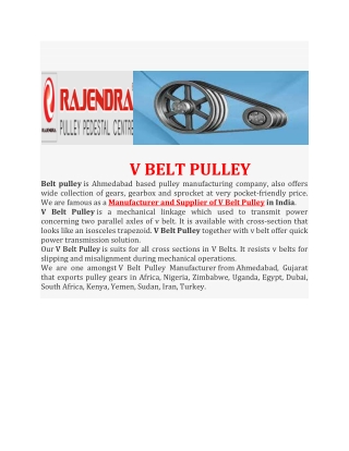 V BELT PULLEY