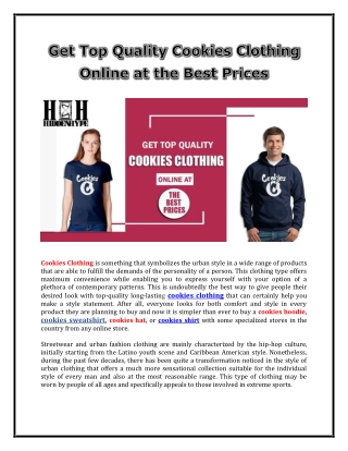 Get Top Quality Cookies Clothing Online at the Best Prices