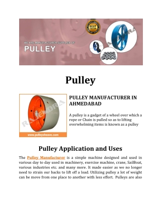 Pulley supplier