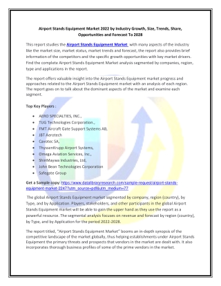 Global Airport Stands Equipment Market Opportunities and Forecast 2020-2027