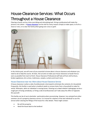 House-Clearance-Services What Occurs Throughout a House Clearance