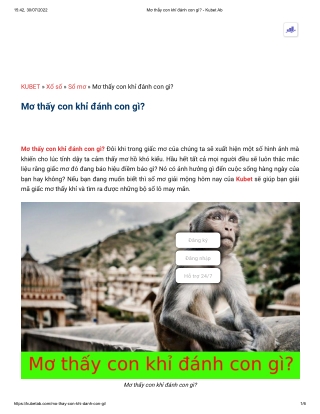 Mơ thấy con khỉ đánh con gì_ - Kubet Ab