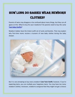 How Long Do Babies Wear Newborn Clothes?