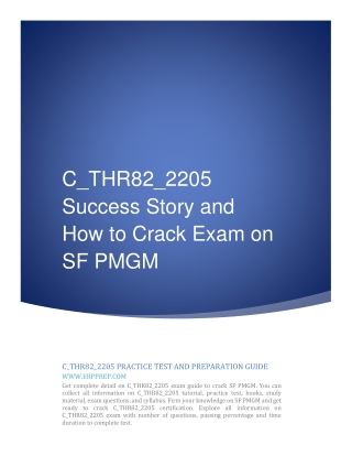 C_THR82_2205 Success Story and How to Crack Exam on SF PMGM