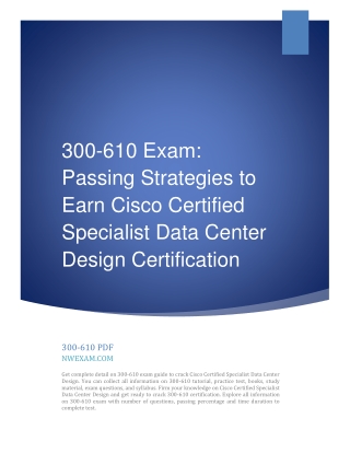 300-610 Strategies to Earn Cisco Certified Specialist Data Center Design Cert
