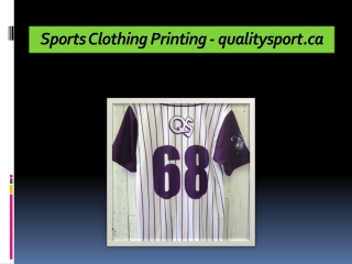 Sports Clothing Printing - qualitysport.ca