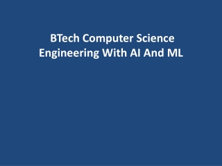 BTech Computer Science Engineering With AI And ML