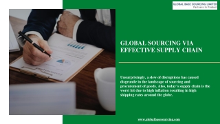 Global Sourcing via Effective Supply Chain