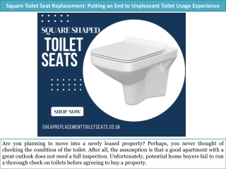 Square Toilet Seat Replacement- Putting an End to Unpleasant Toilet Usage Experience