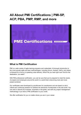 All About PMI Certifications _ PMI-SP, ACP, PBA, PMP, RMP, and more
