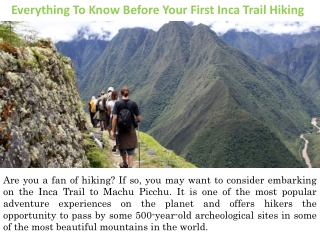 Everything To Know Before Your First Inca Trail Hiking