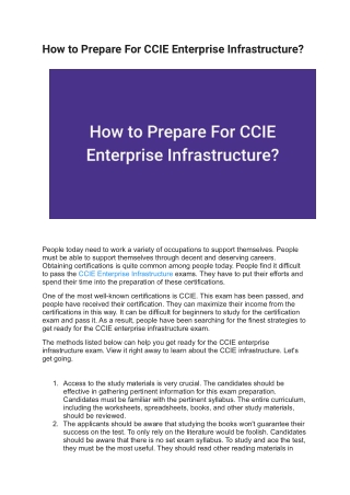 How to Prepare For CCIE Enterprise Infrastructure?