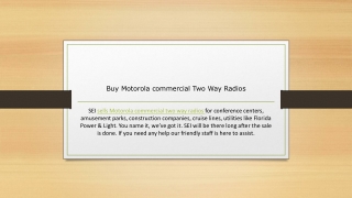 Buy Motorola commercial Two Way Radios