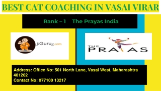 BEST CAT COACHING IN VASAI VIRAR