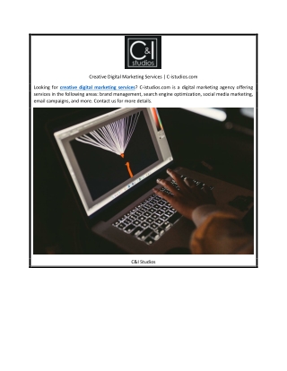 Creative Digital Marketing Services | C-istudios.com