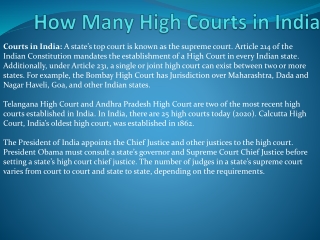 How Many High Courts in India.