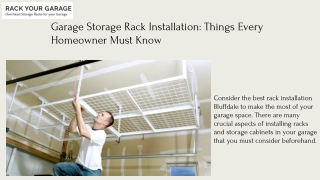 Garage Storage Rack Installation Things Every Homeowner Must Know