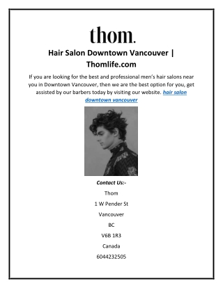 Hair Salon Downtown Vancouver