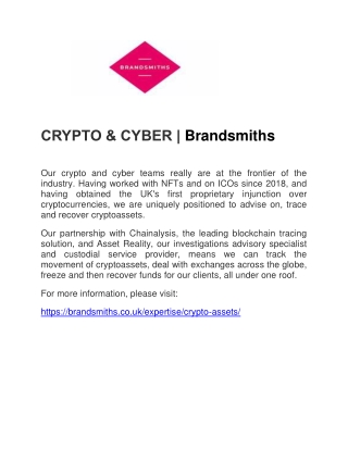 CRYPTO & CYBER  Brandsmiths