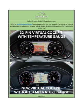 Audi A4 Mileage Blocker | Mileageblocker.com
