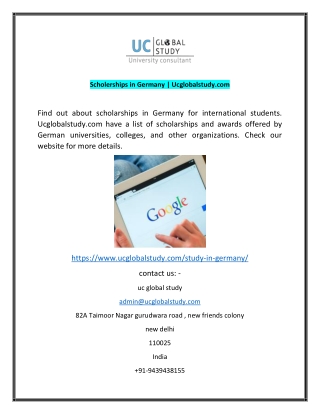 Scholerships in Germany  Ucglobalstudycom