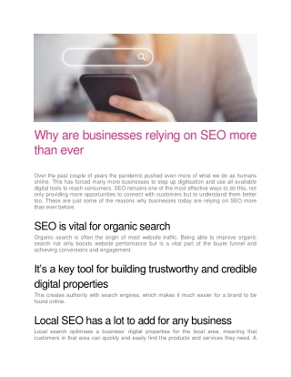 Why are Businesses Relying on SEO more than ever - Iconic Digital