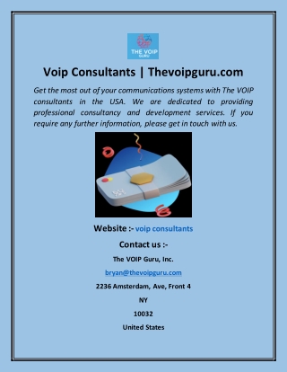 Voip Consultants  Thevoipguru