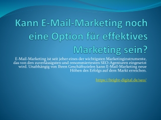 Kann E-Mail-Marketing noch eine Option für effektives Marketing sein