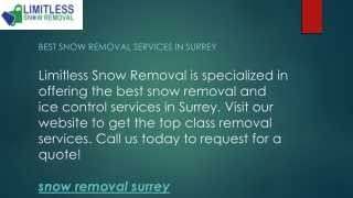 Best Snow Removal Services in Surrey