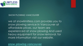 snow plowing vancouver  snowlimitless.com