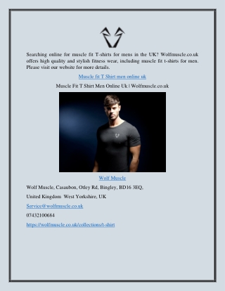 Muscle Fit T Shirt Men Online Uk | Wolfmuscle.co.uk