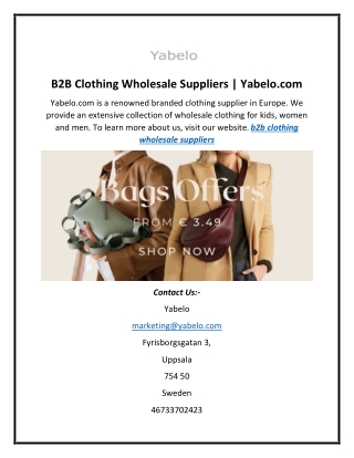 B2B Clothing Wholesale Suppliers