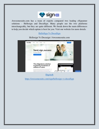 Hellosign Vs Docusign | Awesomesuite.com