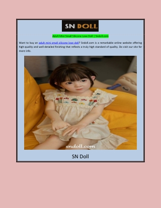 Adult Mini Small Silicone Love Doll | Sndoll.com