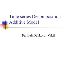 Time series Decomposition Additive Model