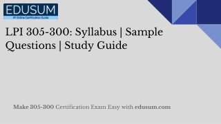 LPI 305-300: Syllabus | Sample Questions | Study Guide