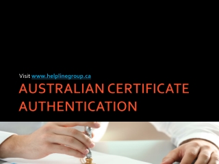 AUSTRALIAN CERTIFICATE AUTHENTICATION