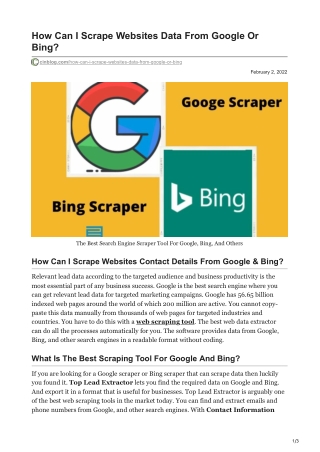 1How Can I Scrape Websites Data From Google Or Bing