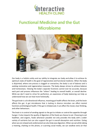 Functional Medicine and the Gut Microbiome