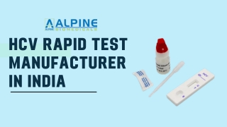 HCV Rapid Test Manufacturer in India