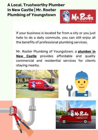 A Local, Trustworthy Plumber in New Castle  Mr. Rooter Plumbing of Youngstown