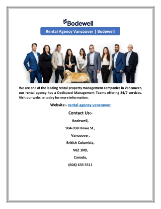 Rental Agency Vancouver | Bodewell