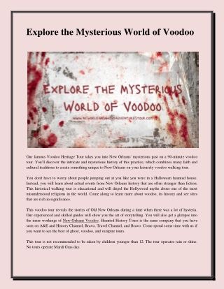 Explore the Mysterious World of Voodoo