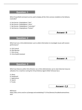 1Y0-204 Citrix Virtual Apps and Desktops 7 Administration exam