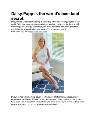 Daisy Papp is the world's best kept secret