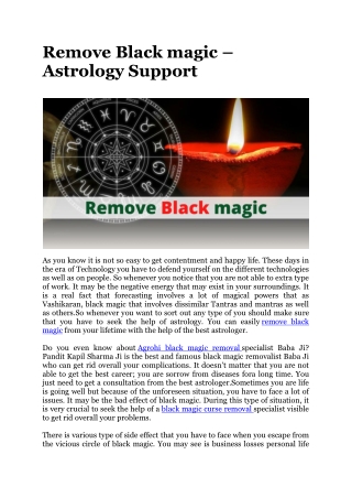 Remove Black magic – Astrology Support