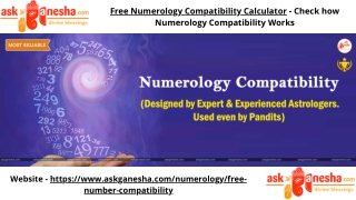 Free Numerology Compatibility Calculator