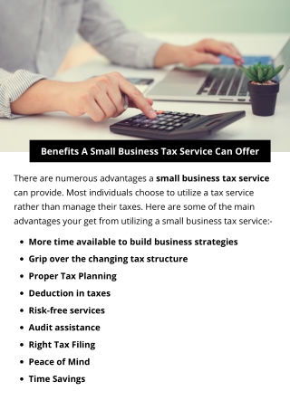 Benefits A Small Business Tax Service Can Offer